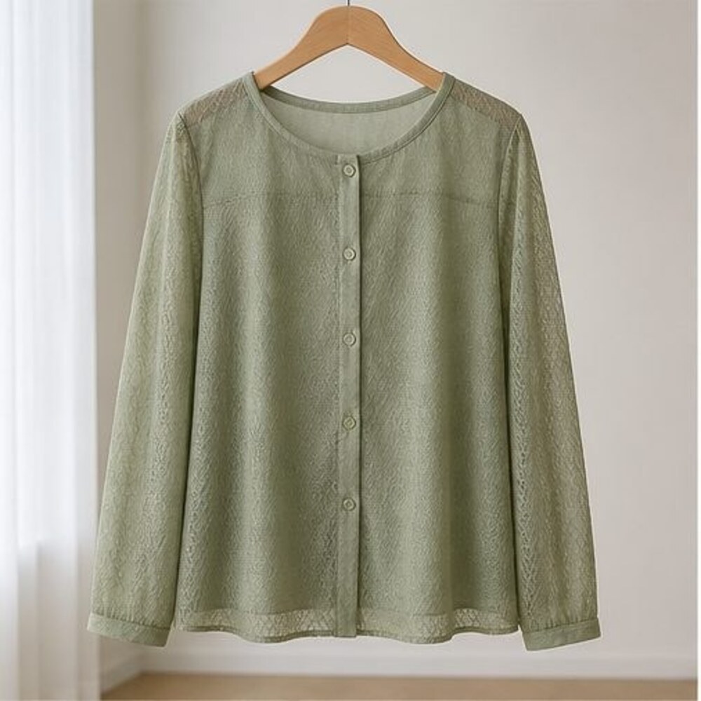 Sage Peplum Top